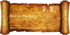 Halla Margit névjegykártya